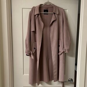 Zara Soft Pink Suede Trench Coat
